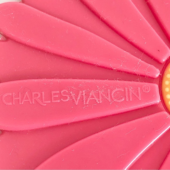 Like New Set of Two (2) Pink Coral Floral Flower Silicone Drink Table Coasters - Picture 6 of 8